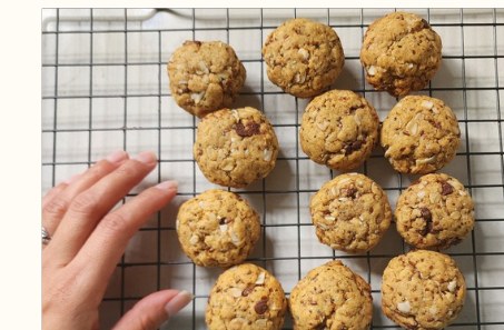 Coconut oat chocolate chip cookies
